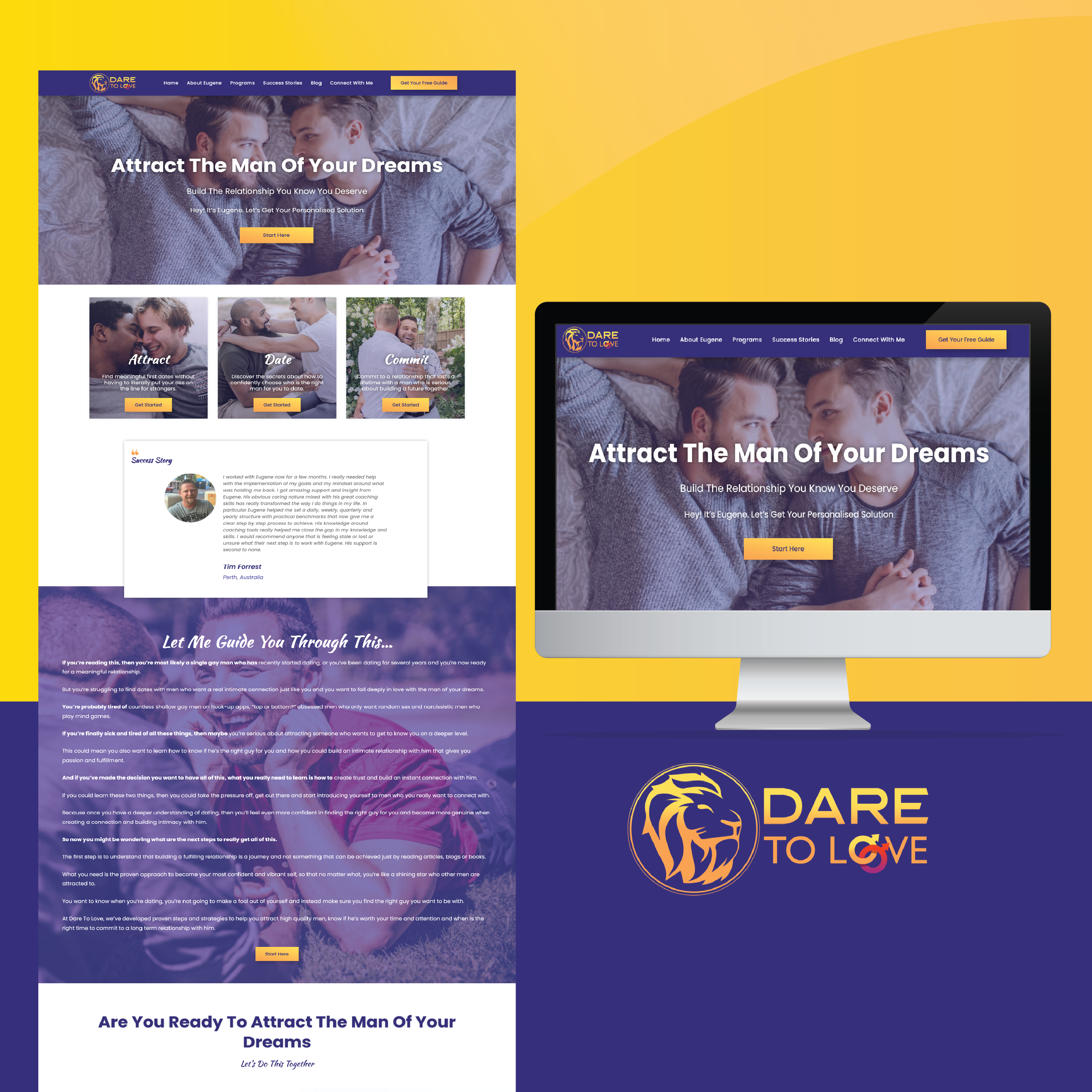 dare to love website design portfolio