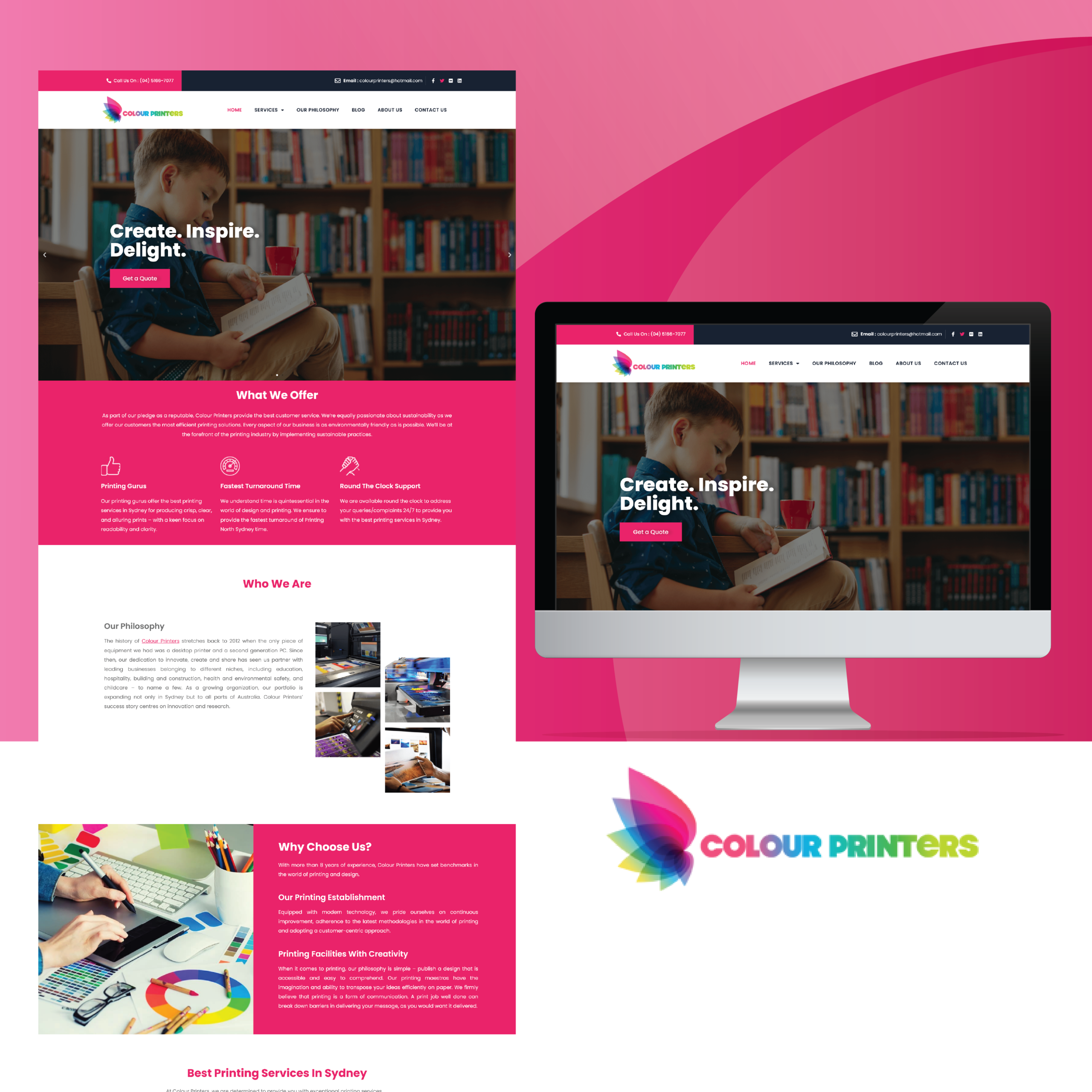 colour printer website design portfolio