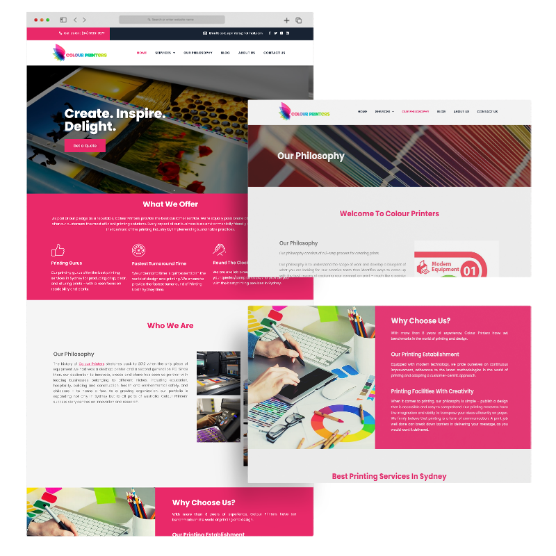colour printers website prototype
